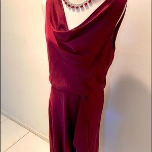 NWT Just Taylor Wine High Low Sleeveless Dress 12